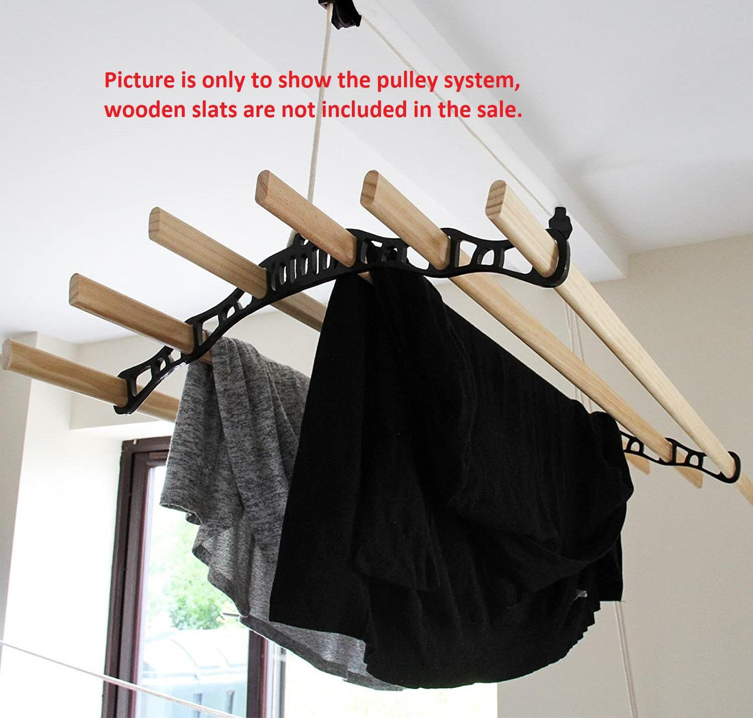 Traditional Kitchen Airer Pulley Dryer Black Kit Only for 6 Laths / Slats Option REMI TOOLS LTD