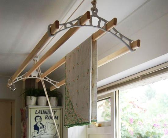 Traditional Kitchen Airer Pulley Dryer Kit White with 4 Hardwood Laths 1.15M REMI TOOLS LTD