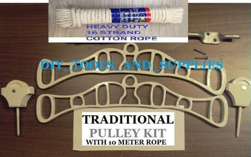 White Traditional 4 LATH Pulley kitchen Clothes Airer Dryer Complete Kit 1.8 M (4 SLAT)