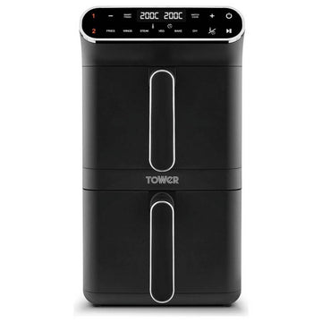 Tower T17190 Vortx XL 11L Dual Stack Air Fryer - Digital Double Basket, 2460W Black