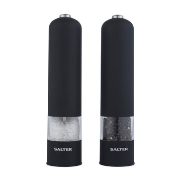 Salter Electric Salt & Pepper Grinder Set - Soft Touch Battery Mills