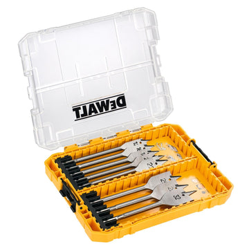 DeWalt 8 Pc Flat Wood Drill Bit Set DT70750-QZ - Spade Bits12mm to 32 mm, ToughCase