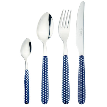 Grunwerg Greenworks 24 Piece Stainless Steel Cutlery Set, Polka Dot, 6 Person