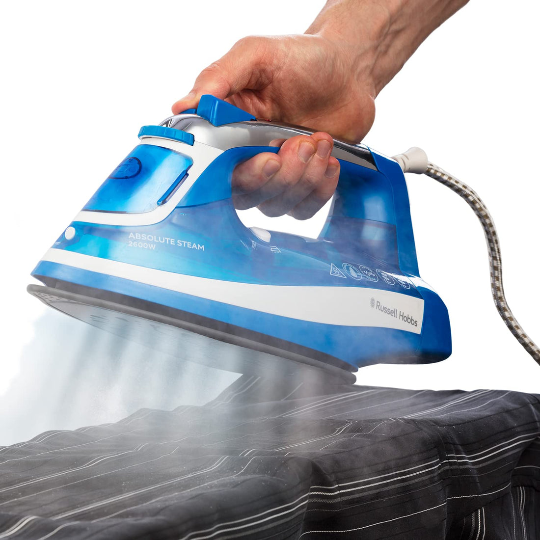 Russell Hobbs 25900 Absolute Steam Iron 2600W Ceramic Soleplate Even Steam Blue