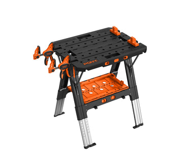 Pony Jorgensen 2-in-1 Workbench Sawhorse Folding Work Table Clamping 12'' EZ Hold