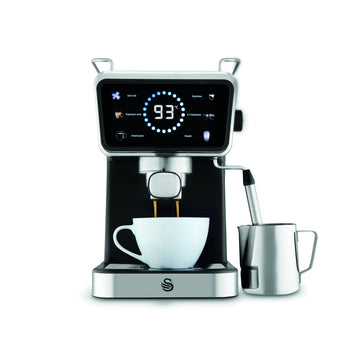 Swan Retro Pump Espresso Coffee Machine Digital 20 Bar Touch Display Black 1.5L
