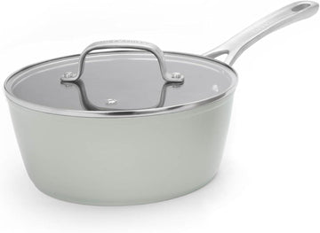 Laura Ashley 20cm Forged Aluminium Non-stick Saucepan with Glass Lid Sage Leaf 5015826913347