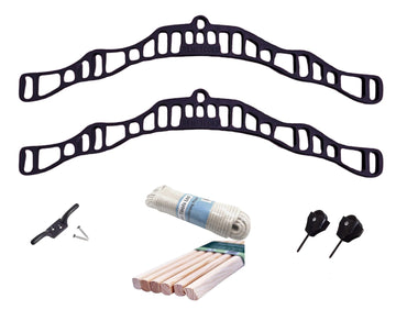 Kitchen Airer Pulley Dryer Black Kit with 6 Wooden Slats 1.5meter (6 Lath)