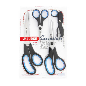 Judge Essentials 4-Piece Scissors Set - Multi-Purpose Household Blades (PP445)