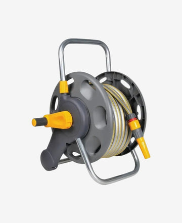 Hozelock Assembled Garden Hose Reel and 25m Hose Pipe + Fittings 2431
