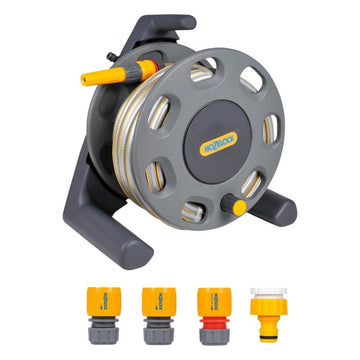 Hozelock 2412 Free standing Garden Hose Reel, 25m Hose & Fittings