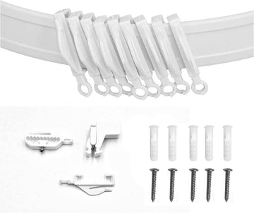 3m Flexible Curtain Track & Glider Rail, White, Straight & Bay Windows, Bendable PVC, Fitting Kit Included