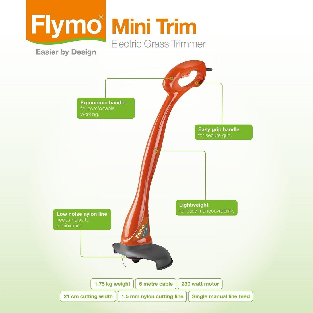 Flymo SimpliMow 300 Rotary Lawn Mower & Mini Trim Grass Trimmer Kit 970502932