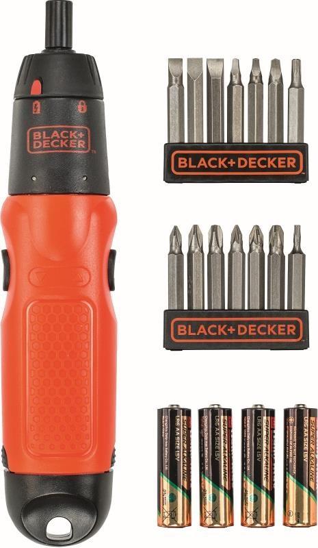Black & Decker Screwdriver Battery Operated Mini Drill 6v 19 Inserts A7073