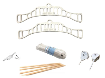 Traditional Kitchen clothes Airer Pulley Full Kit with 1.5 Meter Wooden Laths  (4 SLATH)