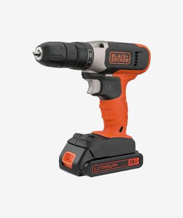Black Decker 18V Cordless Hammer Drill Includes Battery Charger & Bits Brand New