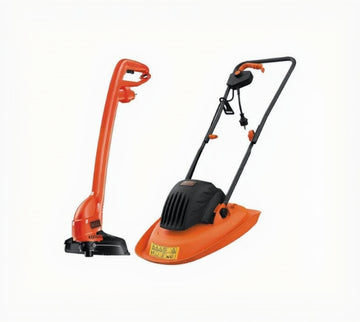 BLACK & DECKER Electric Hover Lawn Mower 1200W & Electric Grass Trimmer Set 250W