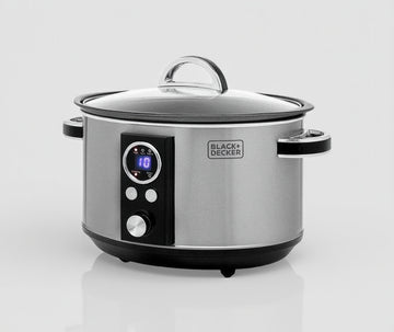 Black + Decker Digital Slow Cooker 3.5 Litre - Silver BXSC16045GB
